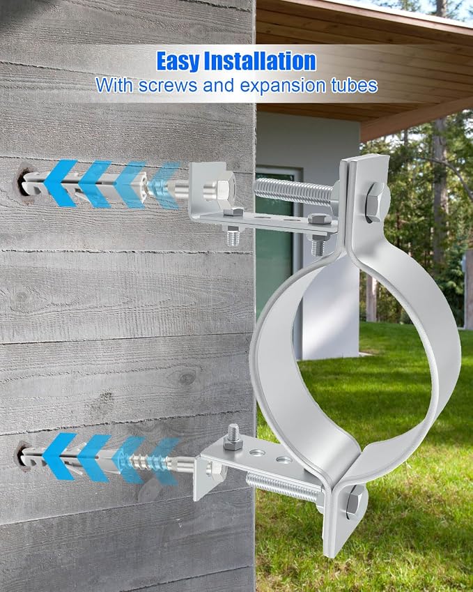 4 Inch Adjustable Pipe Bracket, Split Ring Stove Hanger Chimney Pipe Holder | B - Image 6