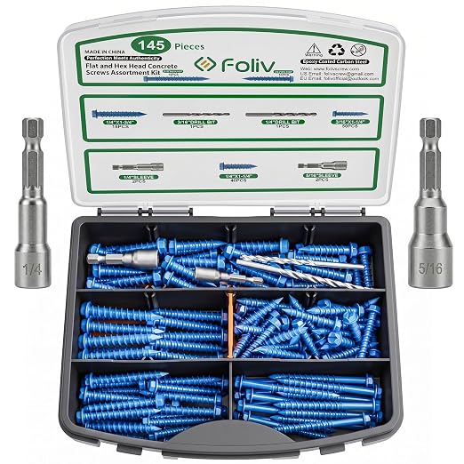 FOLIV 145PCS Concrete Screws by FOLIV