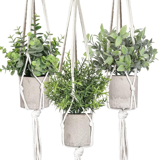 Artificial Plants 3 Pack Mini Fake Plants Fake Hanging Plants Artificial Decor by SHOHAYTO