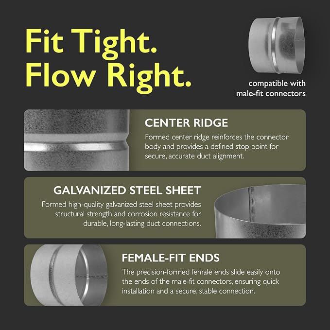 6 Inch Duct Fitting Connector for HVAC Ducting - Image 4