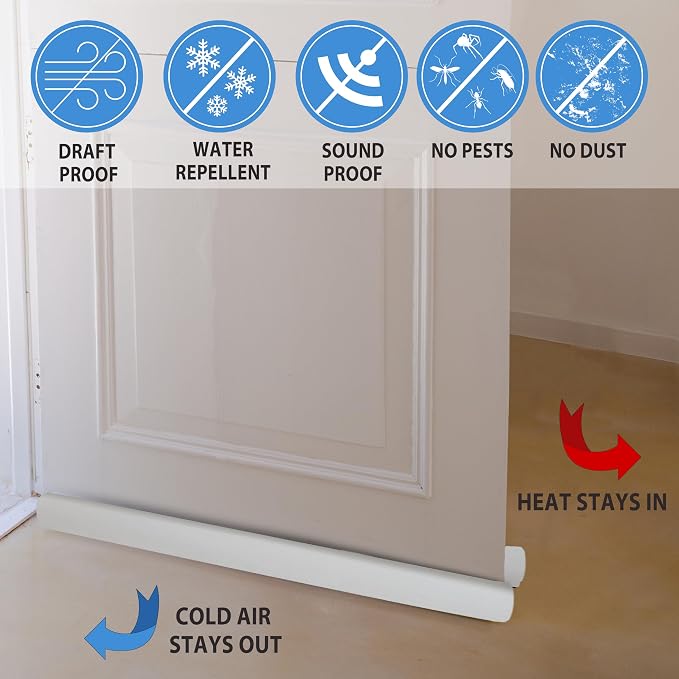 Twin Draft Guard Hug N Fit Dual Door Draft Stopper, 28–36 in, 1.5-in Tube | - Image 4