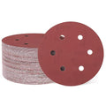 HARFINGTON 100 Pcs 6 Inch Sanding Discs 600 Grit Red Aluminum Oxide 6 Hole | by HARFINGTON