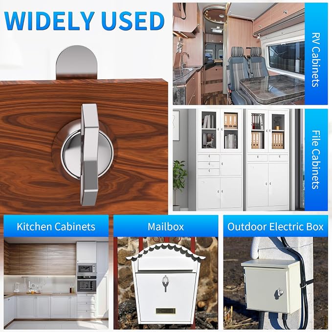 BEBOBLY 5/8 Inch Thumb Operated Offset Cam Lock, Cabinet Mailbox Drawer Latch - Image 7