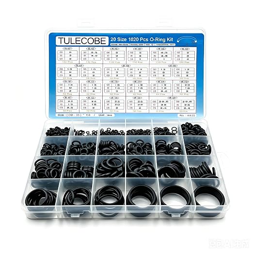 20 Size 1020 Pcs Universal Metric Nitrile Rubber O Ring Assortment Kit - Image 3