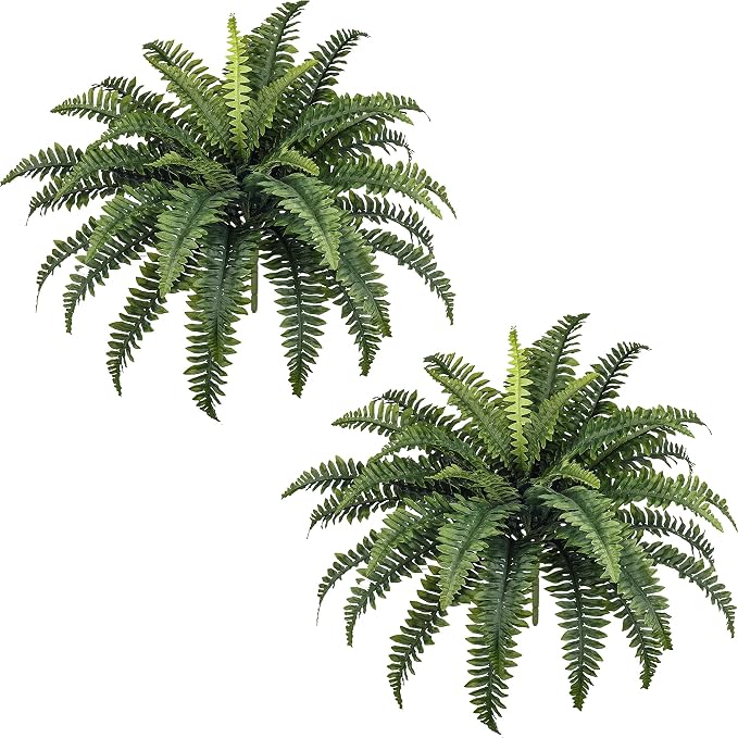 FOREST PRINCE 35" Fake Ferns Artificial Bush Plants by ForestPrince