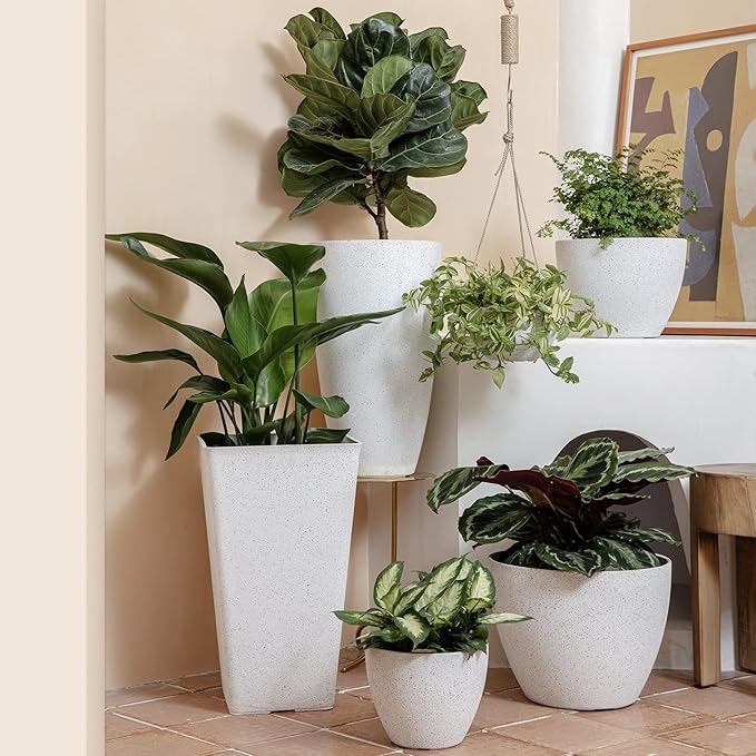 LA JOLIE MUSE Planter Pots, Indoor Outdoor Flower Pot, 8.6+7.5 Inch 2 Pack | - Image 3