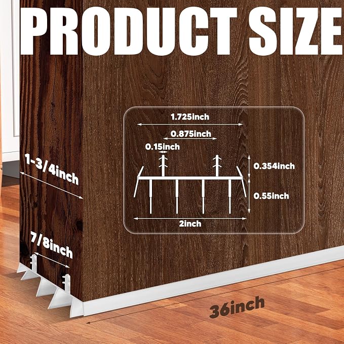3PCS 36Inch Door Bottom Kerf Weather Stripping - Image 2