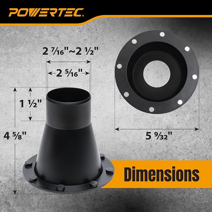 POWERTEC 4” to 2-1/2” Magnetic Connector, Magnetic Dust Collection Fitting w/ 8 - Image 6