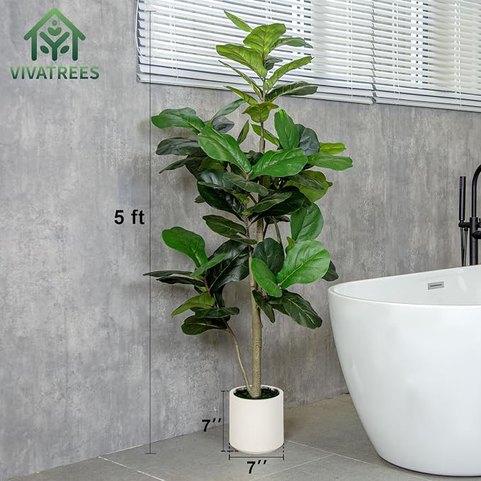 VIVATREES 5FT Fiddle Leaf Fig Artificial Tree - Image 3