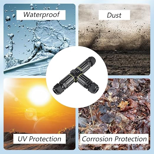 3PCS IP68 Waterproof Electrical Cable Connector, Outdoor 2 Pin T Shape Junction - Image 7