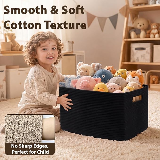 Optish 75L Large Woven Blanket Basket, Storage Basket - Image 4