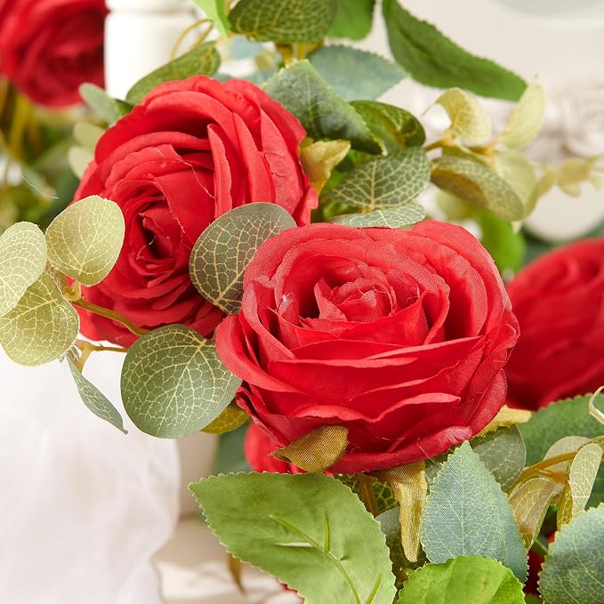 Artificial Flower Garland 2pcs 5.4ft Floral Peony Vine Decor, Hanging Faux - Image 7
