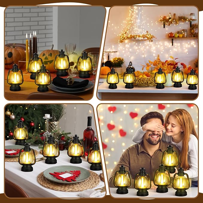 Ferraycle 6 Pcs Mini Lanterns 6 Inch Black Lamp Table Decor | Western Cowboy - Image 6