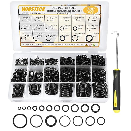 780PCS 18 Sizes Rubber O Ring Assortment Kit by WINSTECK