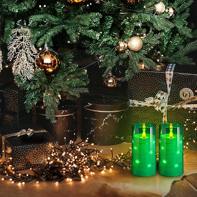 NURADA Flickering Flameless Candles: Built-in Star String Acrylic Battery LED - Image 4
