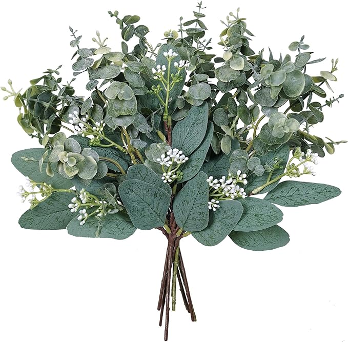 Mixed Eucalyptus Leaves Stems Bulk Artificial Eucalyptus Leaves Sprays Faux by Winlyn