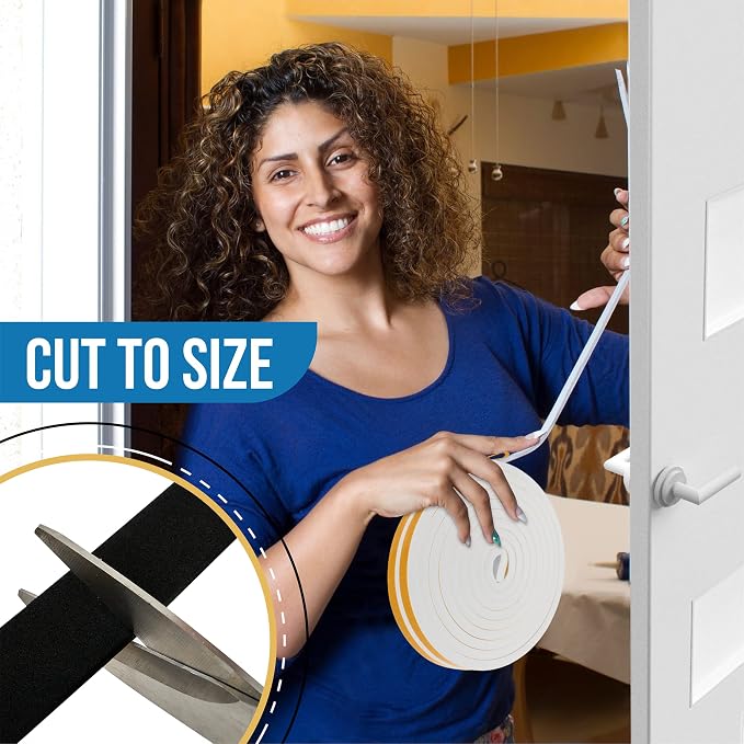 High Density Foam Weather Stripping Door Seal Strip Insulation Tape Roll - Image 6