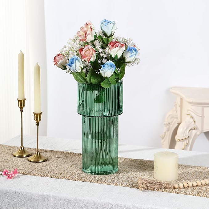 Large Glass Vase, 12 Inches Tall Vase - Image 3