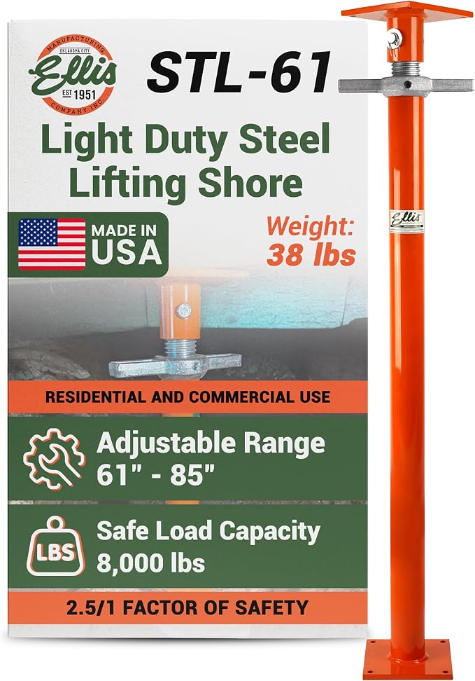 Ellis Manufacturing Light-Duty Steel, Construction Jack Post, Floor Leveling by Ellis