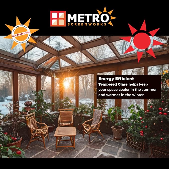 Metro Screenworks Framed Tempered Glass Panel, 26-1/2" x 6-1/4", Tan | Enclose - Image 4