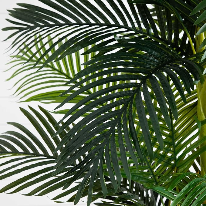 Nearly Natural 9ft. Artificial Double Stalk Golden Cane Palm Tree - Image 3
