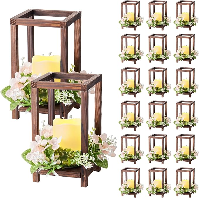VEVOR 20 Set/60 Pcs Wooden Wedding Lantern Centerpiece, Includes 20 Wooden by VEVOR