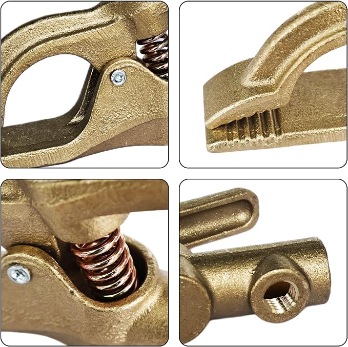 300-Amp Welding Ground Clamp, Heavy-Duty Brass Earth Clamp - Image 5