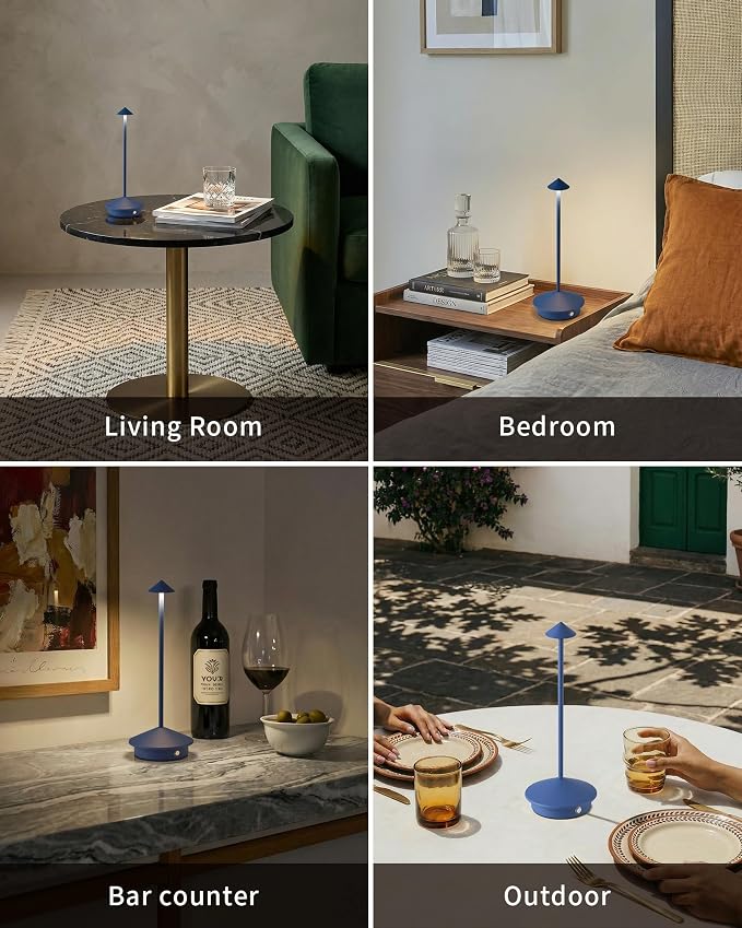 Modern Cordless Table Lamp Set of 2, Rechargeable, Battery Operated Lighting - Image 6