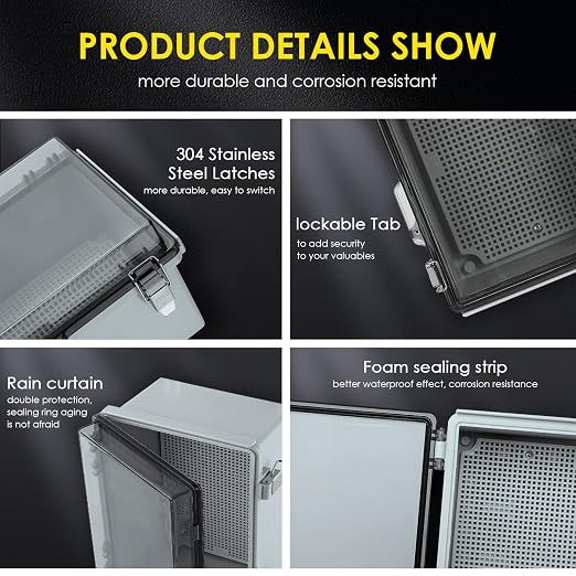 IP67 Outdoor Electrical Junction Box Waterproof 5.9"×3.9"×2.8" | Weatherproof - Image 4