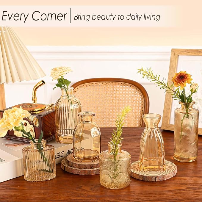 UPBUD Gold Glass Bud Vases Set of 36, Mini Flower Vase - Image 7
