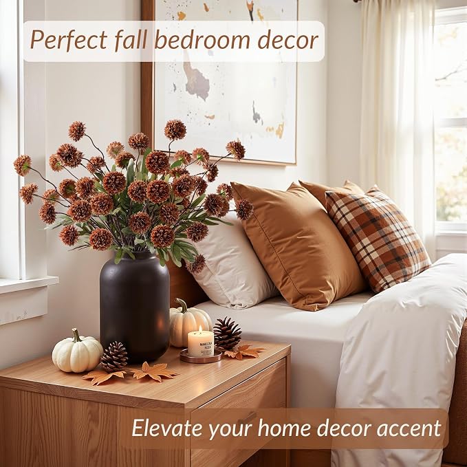 Alupssuc 16 PCS Silk Mums Artificial Fall Flowers - Image 7