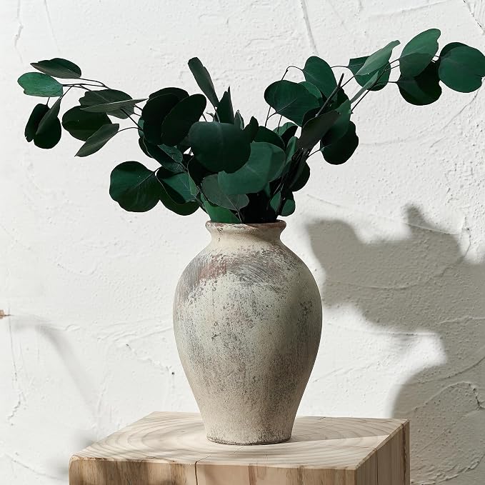 SIDUCAL Ceramic Vintage Flower Vase | 9 Inch Large Pottery Rustic Farmhouse - Image 9