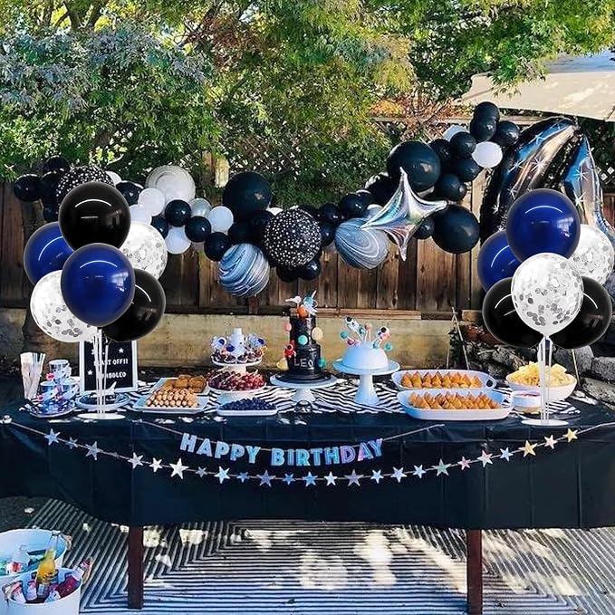 TONIFUL 4 Set Black Blue Silver Balloon Stand Balloon Centerpiece - Image 7