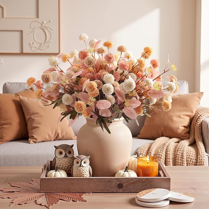 Alupssuc 16 Pcs Faux Silk Mums - Image 2