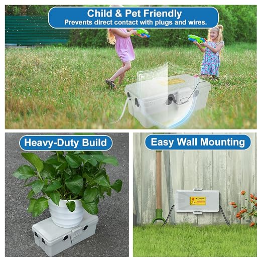 NineLeaf Grey Outdoor Electrical Box, Weatherproof Connection Box | IP54 - Image 4
