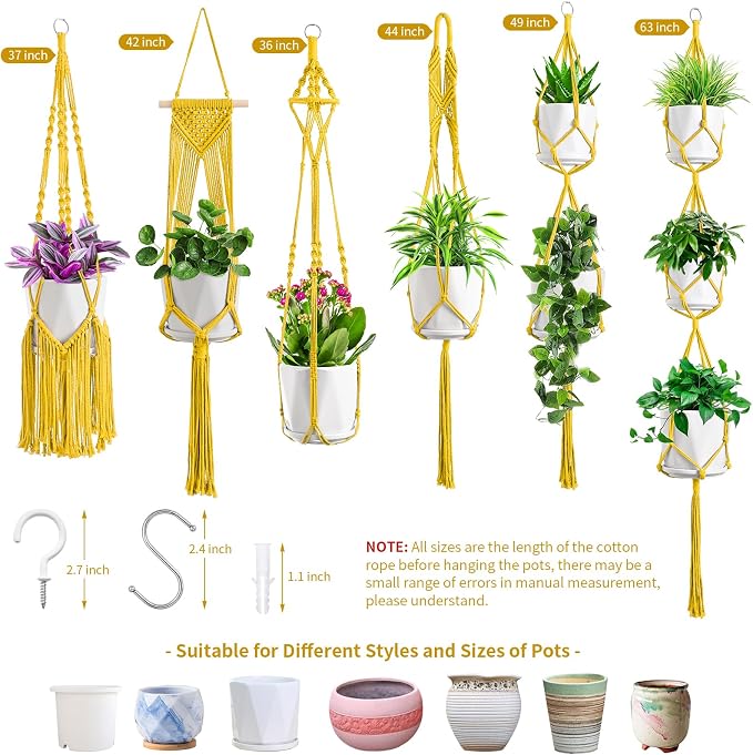 SFENNGPET Macrame Plant Hangers, handmade macromay plant hangers, indoor flower - Image 7
