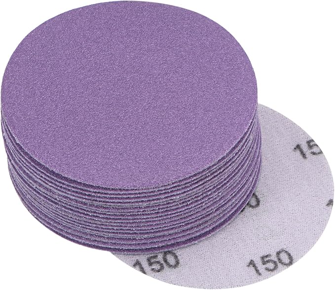 uxcell 20Pcs 3-Inch Purple Sanding Discs 150 Grits Hook and Loop Professional by uxcell