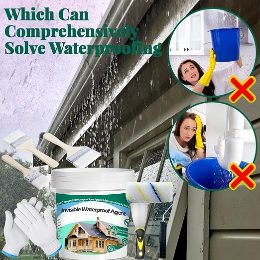 3Kg/106Fl.oz Invisible Waterproof Agent Indoor&Outdoor Waterproof Coating Set - Image 6