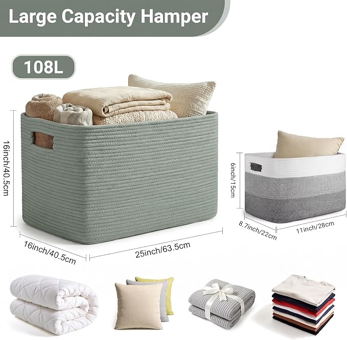 Large Laundry Basket/Hamper, Baby Blanket Basket, - Image 2