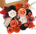 Halloween Artificial Flowers Black Flowers Mix Silk Flowers Fake Roses by FloweroyalCrafts