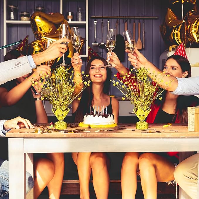 12 Pcs Metallic Foil Spray Centerpiece Party Star Table Decoration Brust - Image 8