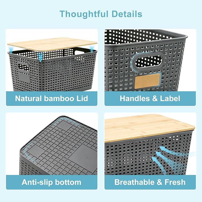 2 Pack Tall Plastic Storage Bins - Image 8