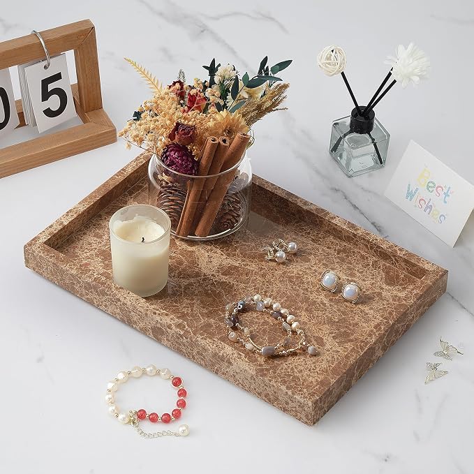 Marble Bathroom Tray, Pure Natural Vanity Tray | Marble Tray - Image 4