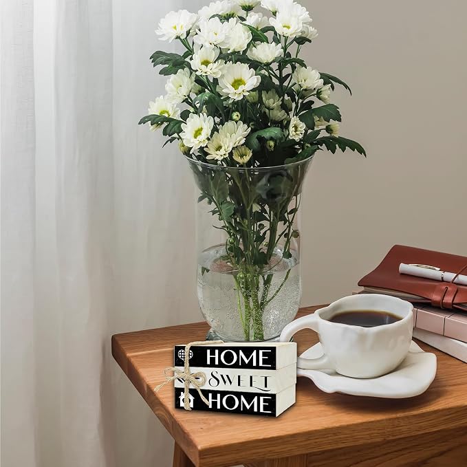 Mini Decorative Books For Home Decor, Small Wood Book Stack For Table Decor - Image 5