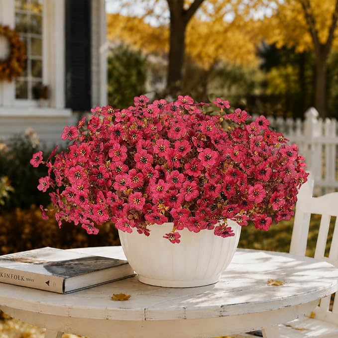 Artificial Fake Mums Flowers Plants - Image 8