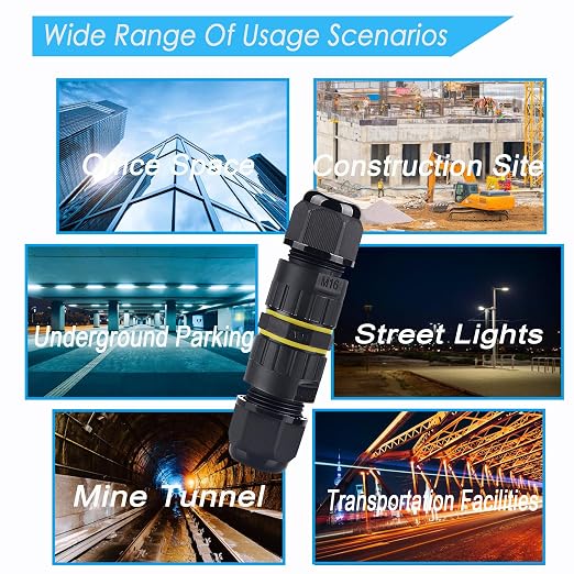 IP68 Waterproof Junction Box 2 Way 2 Pin Outdoor Cable Connector | 2 Pcs M16 - Image 2