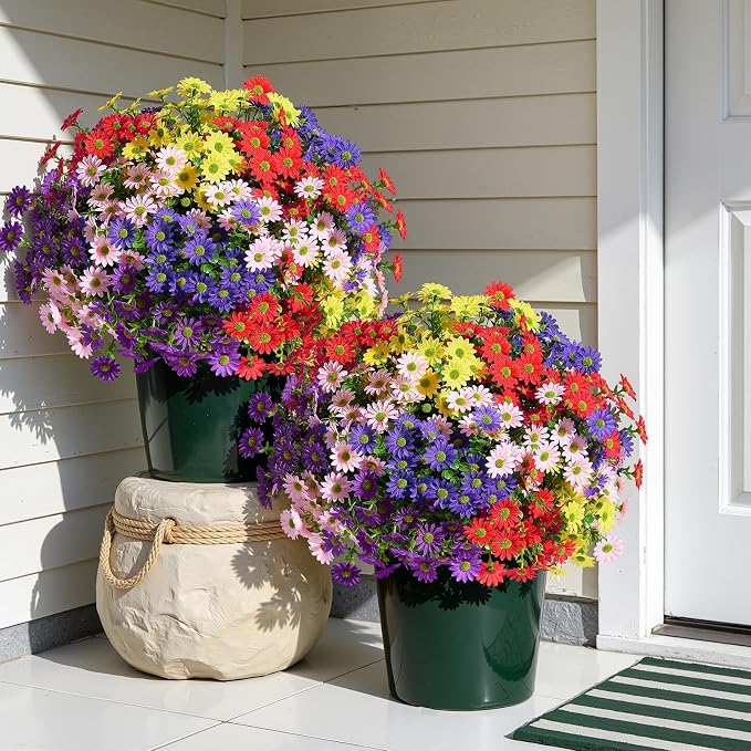 Alupssuc 40 Bundles Artificial Daisies Flowers Fake Silk Plant - Image 3