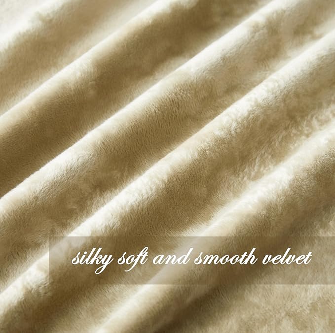 Chezmoi Collection Lux Beige Crushed Velvet Curtains 2 Panel Set - Image 7