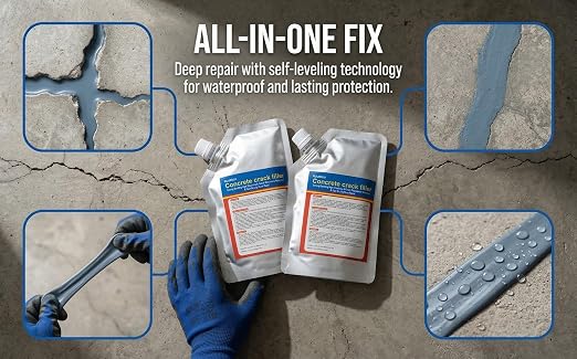 Self-Leveling Waterproof Concrete Crack Filler sealant 2-Pack, High Elasticity - Image 6