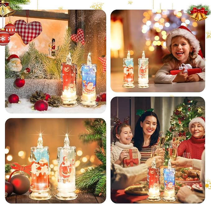 SupBri Christmas Flameless Candles, Xmas centerpieces - Image 4